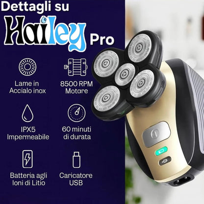 #1 Rasoio Hailey PRO per Testa, Viso, Corpo, e Area Personale
