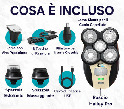 #1 Rasoio Hailey PRO per Testa, Viso, Corpo, e Area Personale
